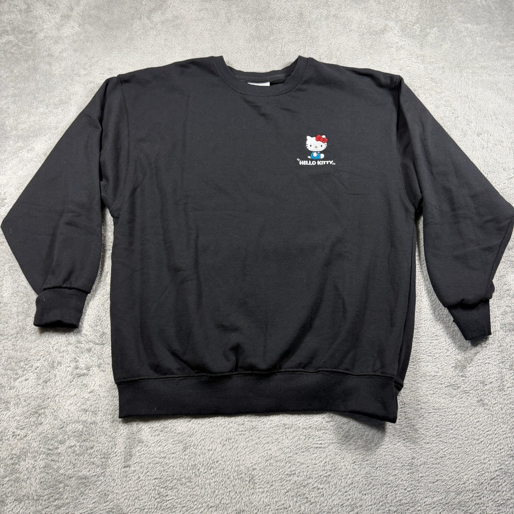 Sanrio Hello Kitty Sweatshirt Women Medium Black 50th Anniversary Graphic - Picture 3 of 9